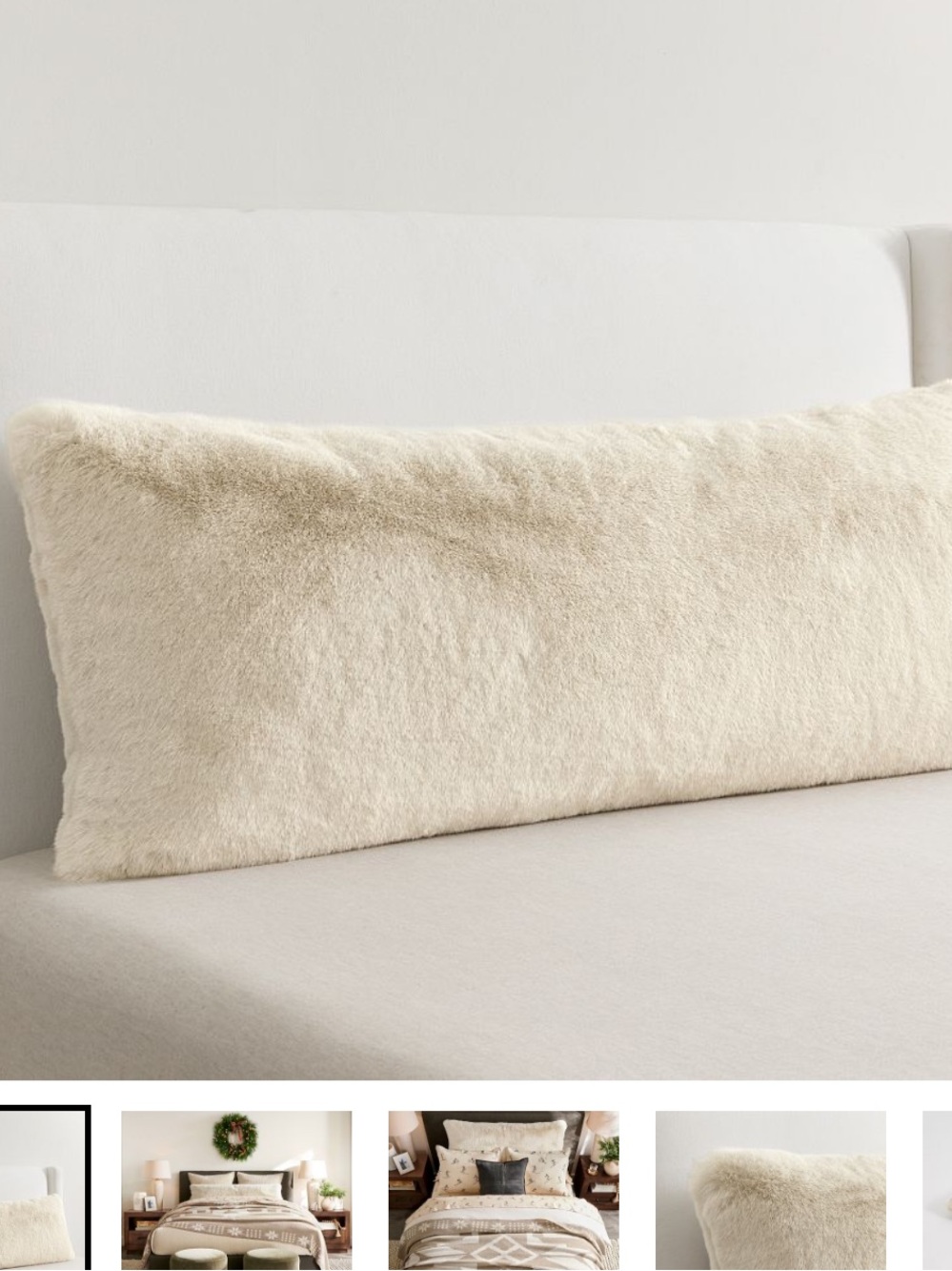 POTTERY BARN Mink Body Pillow Cover Ivory NWOT RARE